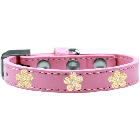 MIRAGE PET PRODUCTS Gold Flower Widget Dog CollarLight Pink Size 16 630-2 LPK16